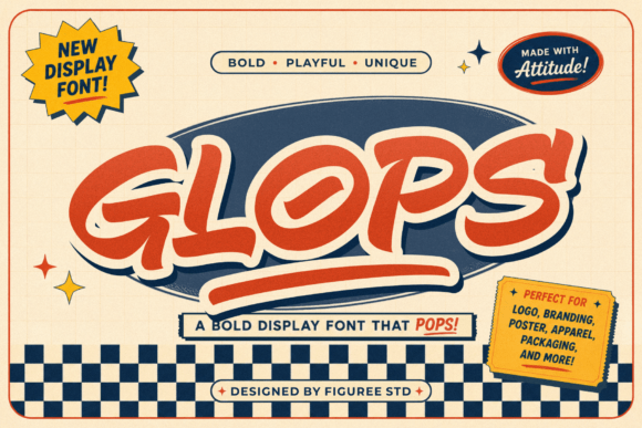 Glops: A Bold Display Font for Modern Campaigns