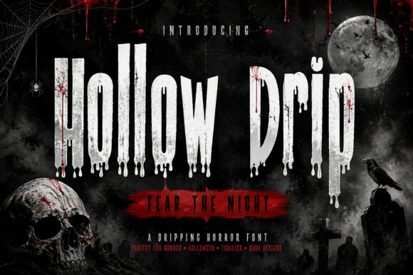 Hollow Drip Font for Web Design